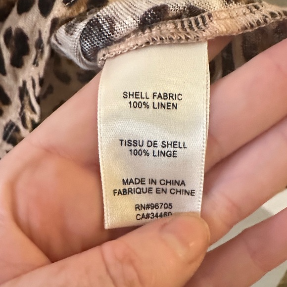 Rebecca Taylor linen leopard print top - Picture 3 of 3